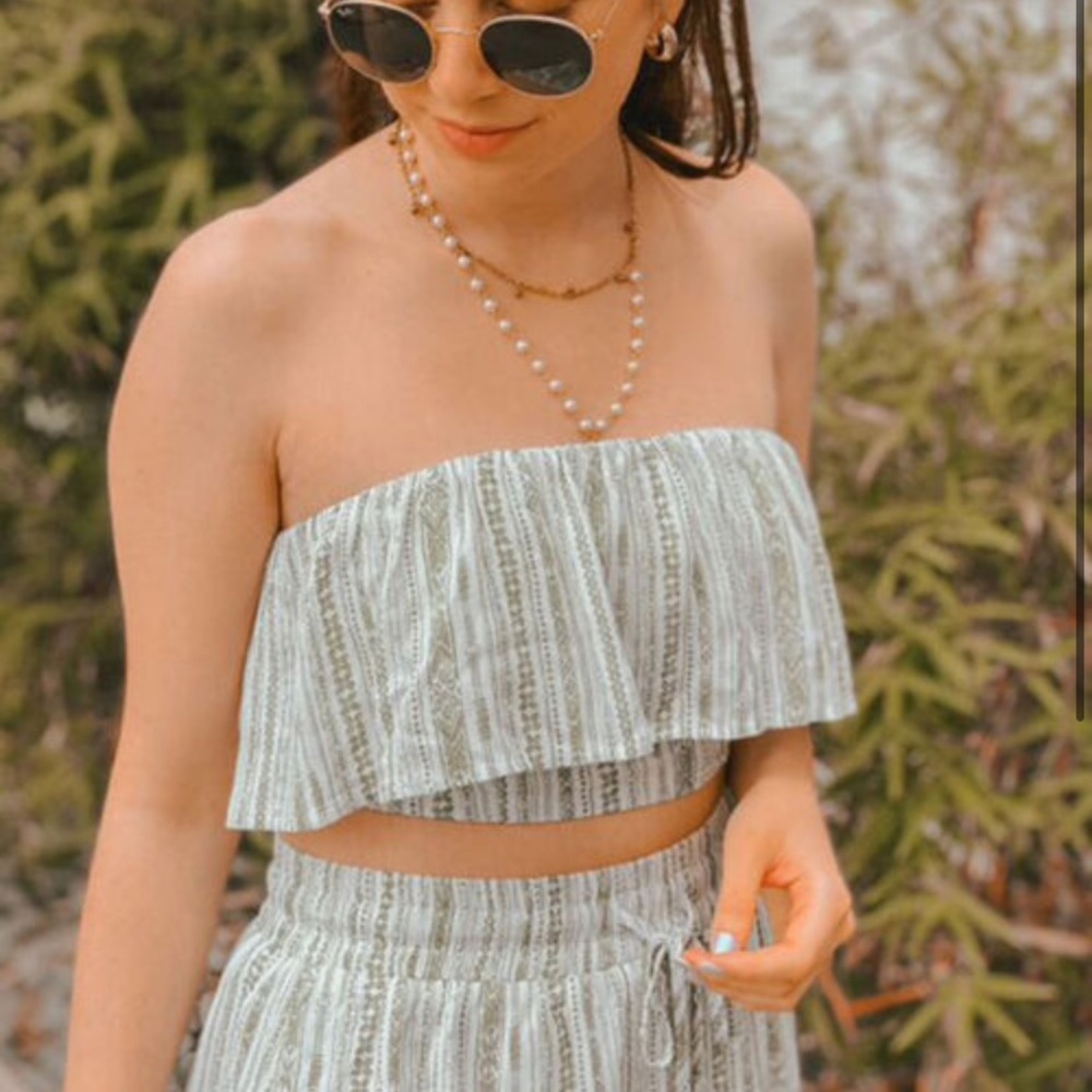 Geo Print Flouce Top